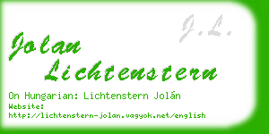 jolan lichtenstern business card